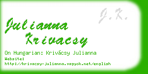 julianna krivacsy business card