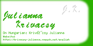 julianna krivacsy business card